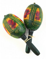 A maracas vagy rumbatök pár. Kézzel festett. 25 cm