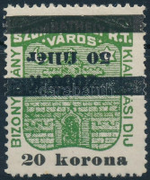 1932 Szombathely bizonyítvány kiállítási díj 39 sz. bélyeg fordított felülnyomással (25.000)