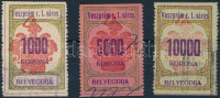 1923 Veszprém városi illetékbélyegek 68-70 sz. (6.000)