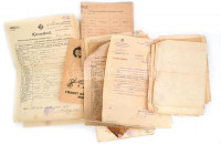 cca 1880-1940 Kb 30 db okmánybélyeges irat. Anyakönyvi kivonat stb.