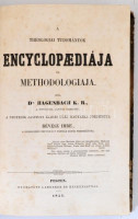 Protestans Theologiai Könyvtár I. köt.: Dr. K(arl) R(udolf) Hagenbach: A theologiai tudományok encyclopaediája és methodolgiaja. Ford.: Révész Imre. Pest., 1857., Landerer és Heckenast, X+426+2 p. Korabeli kopott, foltos