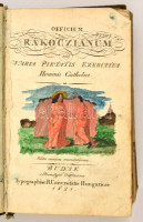 Officium Rakoczianum seu varia pietatis exercitia hominis catholici. Editio omnium emendatissima.Budae, 1821. Typ. Univ. Hung. 1 t. ( a kettőből) ( díszcímlap) 12 sztl. lev. 471 p. 4 sztl. lev. + ( a végéről hiányoznak a rézmetszetek).