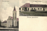 Bakonybél, Római katolikus templom, Vanik Mihály vendéglője, étterem, automobil (EK)