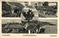 1942 Balatonakarattya, cserkészüdülő, vasúti alagút, strandfürdő, Rákóczifa, kápolna, vasútállomás  (EK)