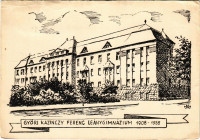 1958 Győr, Kazinczy Ferenc Leánygimnázium 1908-1958 + '50 éves a Kazinczy Ferenc Leánygimnázium' So. Stpl. (EB)