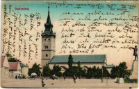 1915 Hajdúnánás, református templom, piac (Rb)