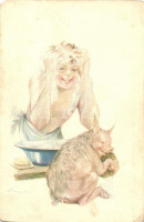 A cserkész tiszta. Kiadja a Magyar Cserkészszövetség / Hungarian scout art postcard. s: Márton L. (Rb)