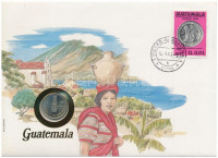 Guatemala 1981. 10c felbélyegzett borítékban, bélyegzéssel, német nyelvű leírással T:1 Guatemala 1981. 10 Centavos in envelope with stamp and cancellation, with German description C:UNC