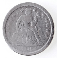 Amerikai Egyesült Államok 1856. 1D Ag 'Seated Liberty, kis dátum' T:3United States 1856. 1 Dime 'Seated Liberty, small date' C:FKrause KM#A63.2