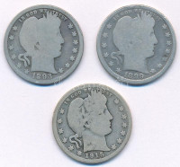 Amerikai Egyesült Államok 1893-1915. 1/4$ Ag 'Barber' T:3 ph.USA 1893-1915. 1/4 Dollar Ag 'Barber' C:F edge error