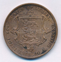 Jersey 1871. 1/13Sh Br 'Viktória' T:2,2-Jersey 1871. 1/13 Shilling Br 'Victoria' C:XF,VFKrause KM#5