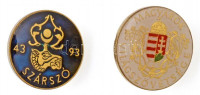 1993. 'Szárszó' műgyantás jelvény (20mm) + DN 'Magyarok Világszövetsége' műgyantás jelvény (20mm) T:1