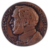Szántó Gergely (1886-1962) DN 'Gróf Széchenyi István 1791-1860' Br jelvény (26mm) T:1-