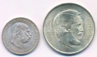 Vegyes: Ausztria 1913. 1K Ag 'Ferenc József' + 1947. 5Ft Ag 'Kossuth' T:1-,2Mixed: Austria 1913. 1 Corona Ag 'Franz Joseph' + 1947 5 Forint Ag 'Kossuth' C:AU,XFKrause KM#2820, Adamo F8