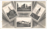 1941 Biharpüspöki, Bischof Bihar, Episcopia Bihor; templomok, országzászló / churches, Hungarian flag