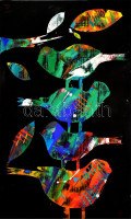 Csepregi Anita (1985-): Madarak Akril, farost, jelzett, 30x50cm