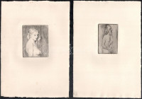 Jelzés nélkül: 5 db akt rézkarc. kb 8x9 cm