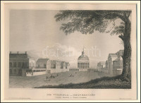 A Virginai-Egyetem. Acélmetszet, papír, paszpartuban, 10,5x16 cm