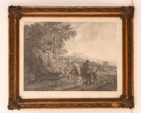 cca 1850 Johann Roth festménye után készült metszet, üvegezett keretben, 36×46 cm
