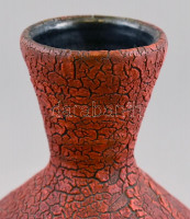Gorka Géza (1894-1971): Váza. Repesztett mázas,  festett kerámia, jelzett (Nógrádverőce), hibátlan. m: 17 cm