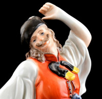Herendi táncoló juhász, kézzel festett, hibátlan, jelzett, m: 30 cm