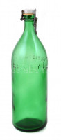 Régi vizespalack, 'Kristály' felirattal, apró kopással, porcelán dugóval, kb. 1 liter, m: 33,5 cm