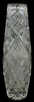 Ólomkristály üveg váza, metszett, minimális csorbákkal, m: 26,5 cm