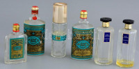 Össz 6 db retro parfümös üveg: 4 db 4711 Echt Kölnisch Wasser és  2 db Lanvin Eau Arpege.