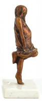 Melocco Miklós (1935- ): Szókratész, bronz, alabástrom talapzaton, jelzett, m: 21 cm