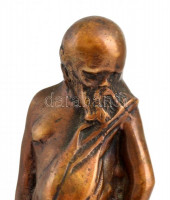 Melocco Miklós (1935- ): Szókratész, bronz, alabástrom talapzaton, jelzett, m: 21 cm
