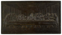 Leonardo: Utolsó vacsora, fém dombormű, kis kopásnyomokkal, 11,5×20,5 cm