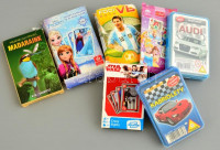 7 db kártyajáték, közte Disney hercegnős, autós, star warsos, Frozen, stb.