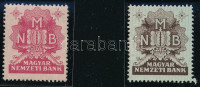 1945 2 db vagyondézsma bélyeg 15-ös fogazással