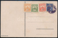 cca 1918 Használatlan gyermekposta képeslap mini bélyegekkel