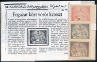 1944 3db vöröskereszt bélyeg 20Ft, 50Ft, 1P + Újságcikk