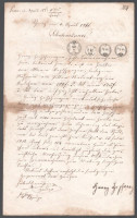 1861 Tartozáselismerő levél 63kr illetékbélyeggel