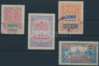 Budapest Székesfőváros 1925 4 klf okirati illetékbélyeg (9.700)