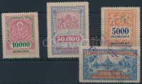 Budapest Székesfőváros 1925 4 klf okirati illetékbélyeg (9.700)
