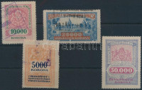 Budapest Székesfőváros 1925 4 klf okirati illetékbélyeg (9.700)