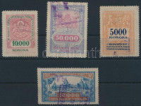 Budapest Székesfőváros 1925 4 klf okirati illetékbélyeg (9.700)