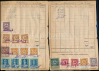 1920-1924 180 db forgalmi adóbélyeg 20 db számlaoldalon