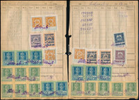 1920-1924 180 db forgalmi adóbélyeg 20 db számlaoldalon