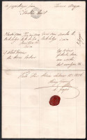 Kiskőre 1856 Marhalevél (lólevél) szignettás papíron