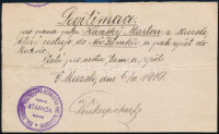 1919 Csehszlovák igazolás