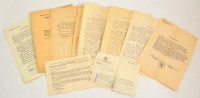 1920-1952 Vegyes papírrégiség tétel, 22 db, Nick István gépészmérnök, pécsi felsőipariskolai tanár iratai, igazolványai, értesítései, kérelmei a vallás és közoktatási miniszterhez, változó állapotban