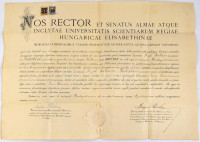 1922 Bp., Heim Pál és Bozóky Géza aláírása egyetemi diplomán
