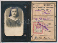 1929 Magyar Királyi Államvasutak által kiállított fényképes igazolvány