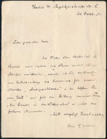 1891.X.20 Ola Hansson (1860-1925) svéd-német költő autográf levele Gerő Ödön újságírónak, műkritikusnak német nyelven, Berlinből küldve. Megkéri Gerőt, hogy az által alapított Élet c. folyóirat legutóbbi számában megjelent