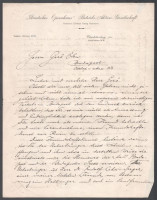 cca 1920 Gilbert Otto Neumann-Hofer (1857-1941), a Charlottenburgi (ma Berlin része) Német Operaház (Deutsches Opernhaus) korábbi igazgatójának német nyelvű autográf levele Gerő Ödön (1863-1939) műkritikusnak. Megkéri, hogy a