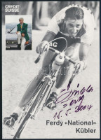 Ferdinand 'Ferdi' Kübler  (1919-2016) svájci kerákpár versenyző aláírása képén / autograph signed image